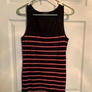 Black and pink striped dress